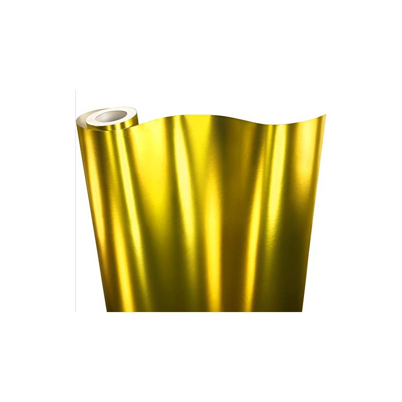 VViViD+ Premium Satin Chrome Gold Vinyl Wrap Roll w/Air-Release Adhesive