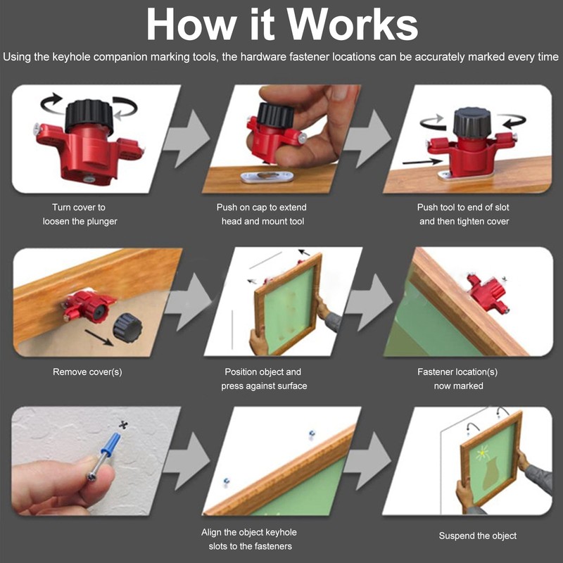 Key Hole Companion Tool Professional Accurate Keyhole Slot Marking Tool
