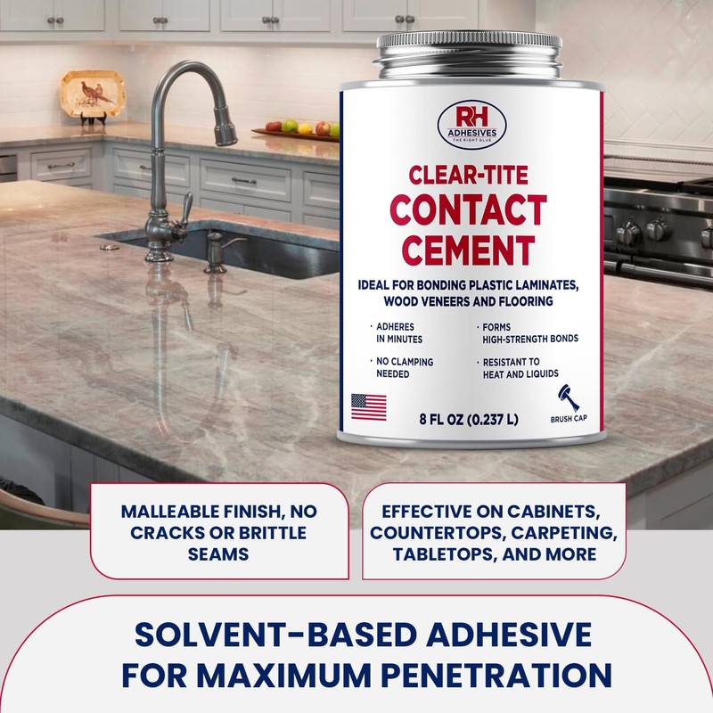 Clear-Tite Contact Cement, 8 oz. can - Laminate Flooring, Countertops,