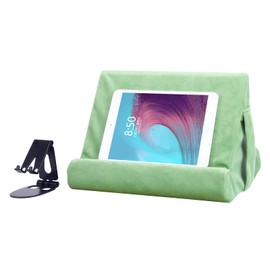 Tablet Stand Multi-Angle Tablet Pad Stand Lazy Holder Stand Soft Pad Stand Tablet Cushion Stand With Net Pocket & Black Phone Stand For Lap, Knee, Sofa and Bed Universal Phone Pad Stands(Green)