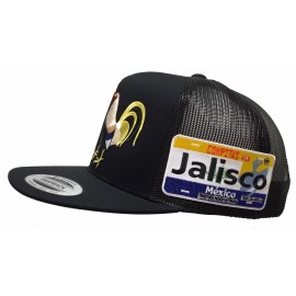 Unbranded Dos Gallos Placa De Jalisco Hat Black Mesh Black Logo Federal Mexico El Chapo