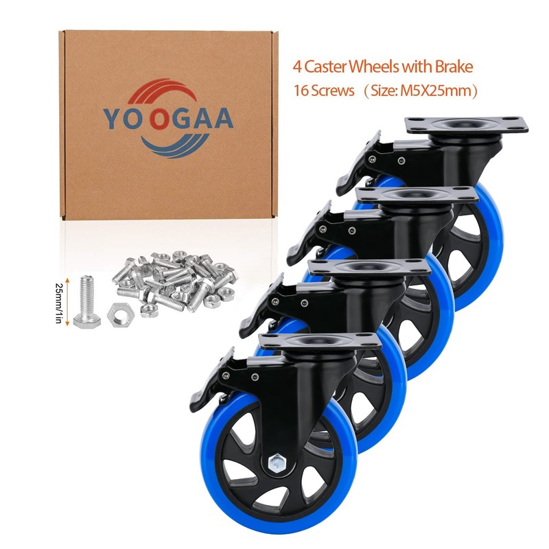 YOOGAA 5” Casters Wheels Casters Set of 4 2000 lbs