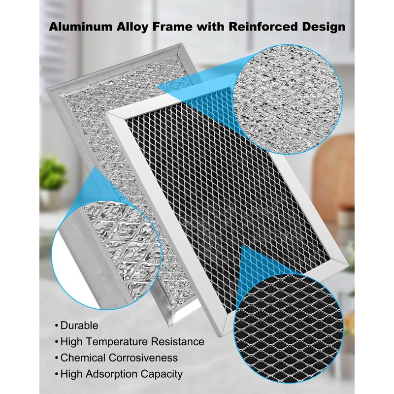Microwave Charcoal and Grease Filter Fit for GE JVM6175EK5ES JVM6172SK5SS
