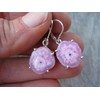 Pink Solar Quartz Stalactite Sterling Silver Dangle Drop Earrings
