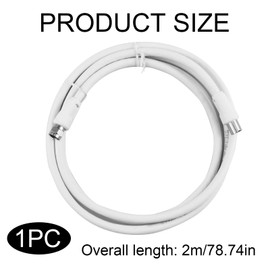 MxyVrix Coaxial Cable F Male to RF M Male 2m White Versatile Use Broadband System Larger Bandwidth Lower Error Rates Advantages of Coaxial Design