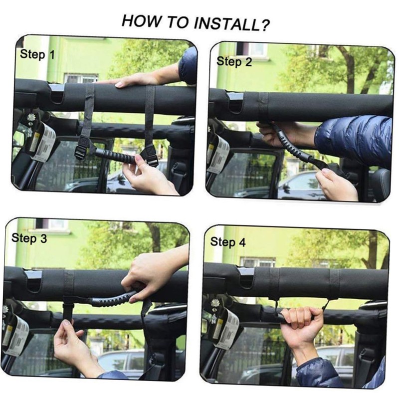 Healvian 2pcs Grab Handle for Car Roof inside Handrail Roll