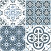 FloorPops FP2951 Myriad Peel & Stick Floor Tiles, Blue