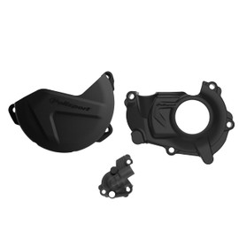 Polisport Clutch and Ignition Cover Protector Kit For Yamaha YZ450F(2018-2024) & WR450F/YZ450FX(2019-2024) - Black