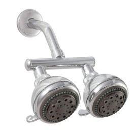 Zoe Industries Neptune Dual Shower Heads - Chrome, 6 Settings, Dual Headed, Solid Brass Manifold