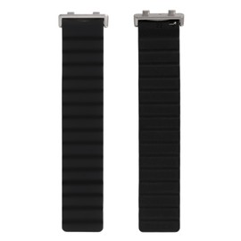 Silicone Magnetic Watch Bands Strap Wristband Replacement for OPPO Watch 2 (46mm) Black