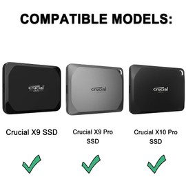 Lacdo Funda Disco Duro Externo para Crucial X10 Pro/Crucial X9 Pro Portable SSD 1TB 2TB 4TB USB 3.2 Stato Solido Esterne Bolsa de Viaje Protectora Transporte Antigolpes, Negro+Negro