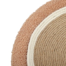 Round Cat Scratcher Ergonomic Cat Scratching Lounge Bed Sisal Cat Scratch Pad for Indoor Cats Claw Grinding Brown