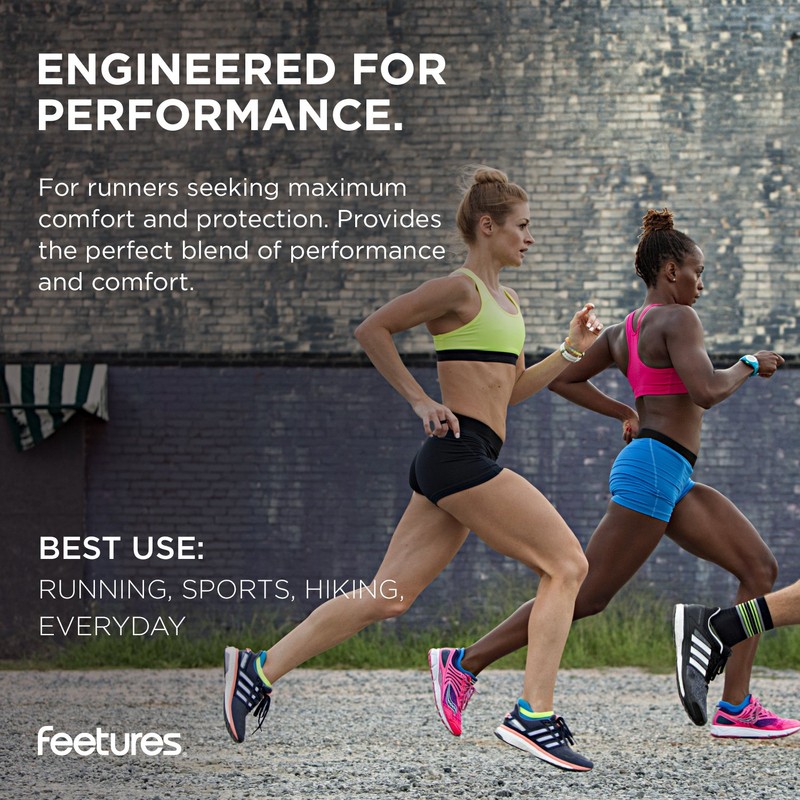 Feetures Elite Max Cushion No-Show Tab Unisex Running Socks, Summer
