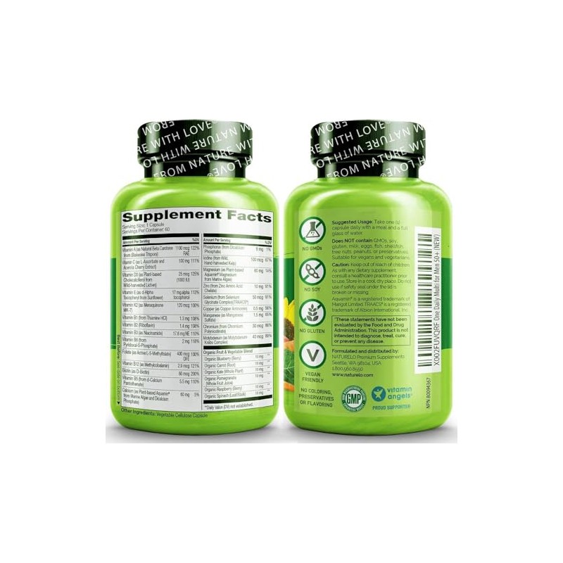 NATURELO One Daily Multivitamin for Men Over 50 | 60