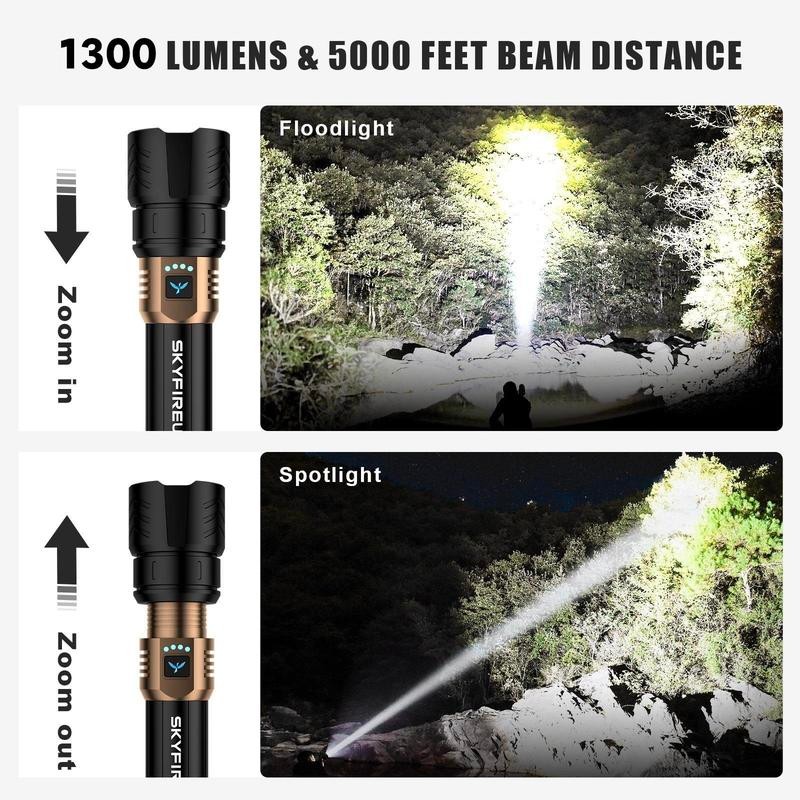 SKYFIRE LED Flashlight – Model 1097, Super Bright Rechargeable Torch