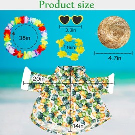 Orgrimmar Hawaiian Goose Costume Outfit Cute Tropical Plant Style with Hat, Glasses & Colorful Flower Wreath for Lawn/Yard Decor - Summer Porch Goose Ornaments