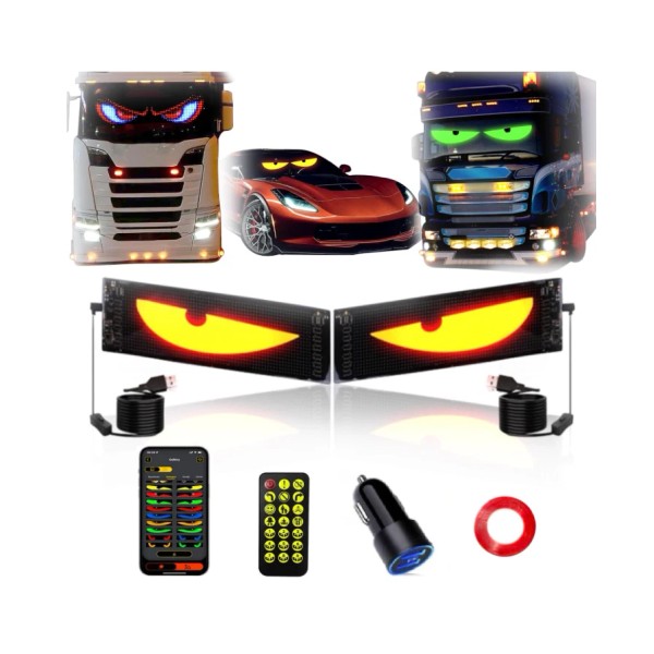 DouMmantn 2PCS LED Devil Eyes for Car Windshield – Programmable