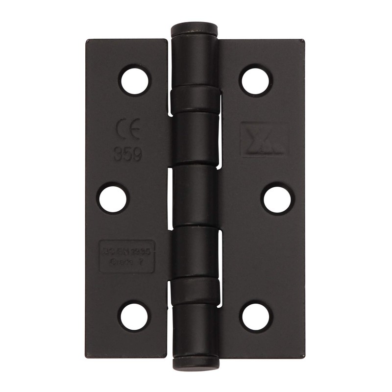 Excel XL965-BLK Pair of 3" Grade 7 Door Hinges, Matt