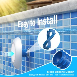 LyLmLe LED Pool Headlight with 1 1/2 Inch External Thread, 12 W LED Pool Lighting, 2 Colours, Switchable White, 3000 K & 6000 K, Diameter 190 mm, 12 V AC Underwater Spotlight for Concrete Pool