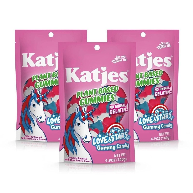 Katjes Plant Based Sheroes Gummy Candy - Peach, Lemon, Orange,