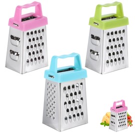 3er Set Mini Edelstahl-Käsereiben Premium – Rostfreie Multifunktionsreibe mit Ergonomischem Griff für Käse, Zitrone, Muskat, Schokolade, Ingwer & Gemüse | Ideal für Küche, Backen & Food-Prep