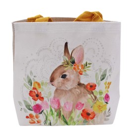 Easter Baskets, Buckets, Accessories - Canvas Bag - Floral Bunny 5523