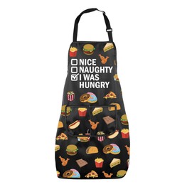 MNIGIU Funny Chef Apron I Was Hungry Cooking Apron With Pockets BBQ Gift Cooking Lover Gift Foodie Inspired Gift