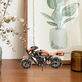 HOMSFOU Vintage Metal Motorcycle Model Retro Iron Statue Sculpture Living Room Table Decoration Car Office Desk Decoration Object Collectibles Decorative Objects Father's Day Handmade Motorcyclist