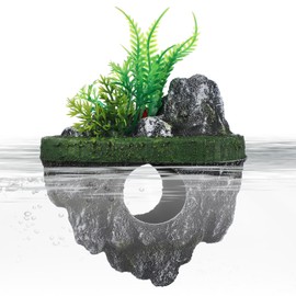 Vaguelly Realistic Floating Stone Decor Fish Tank Aquarium Ornament Turtle Rock Hideout