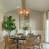 WYYSDWNE Farmhouse Chandeliers for Dining Room, 3-Light Rattan Boho Chandelier