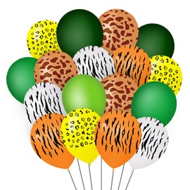 Jungle Safari Balloons, Pack of 42 12 Inch Latex Print Balloons, Wildlife Party Decoration, Jungle Party Accessories for Children, Birthday Theme Party Decoration