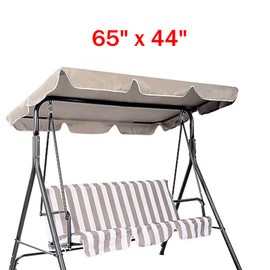 Timoau Porch Swing Canopy, Replacement Waterproof Swing Top Cover, 3 Seater Garden Swing Seat Canopy Cover，Durable Outdoor Sun Shade Patio Swing Canopy Awning