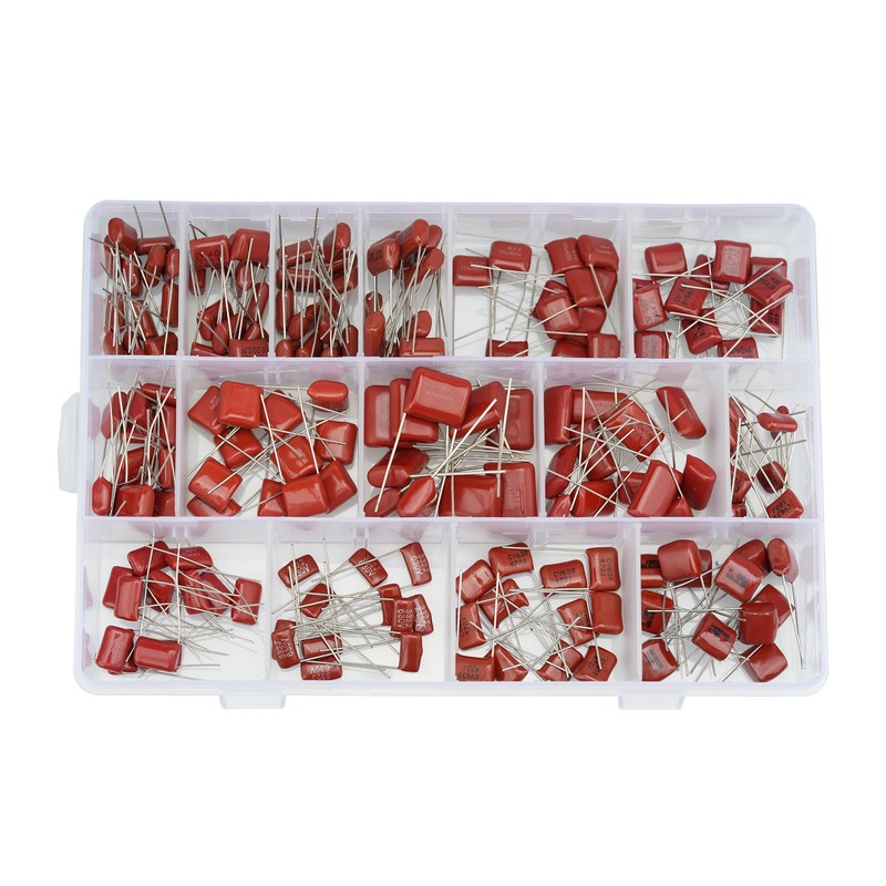 MTDELE 180Pcs 15Values Metallized Film Capacitor Kit DC 400V 630V