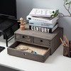 ExoLiry Rustic Stone Gray Wood Desk Storage Cabinet with Drawers