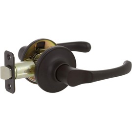 Delaney Callan Hardware Newport Privacy Door Handle, Fits Door 1-3/8 to 1-3/4 in. Thick, Edge Oil Rubbed Bronze – Reversible Left/Right-Handed Bed & Bathroom Push Button Lever – Easy to Install