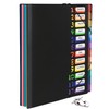 HABGP 24 Plastic Folders with Multi Pockets, 12 Colors, Office