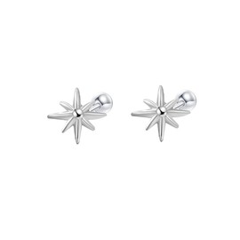 Mini Star Cartilage Sleeper Stud Earrings for Women 925 Sterling Silver Hypoallergenic Tragus Ear Piercing Tiny Small Studs Earring Cute Christmas Jewelry Gifts 18G