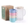 Jarra Cafe Te Bebidas Set Jarra Y Tazas Fibra De