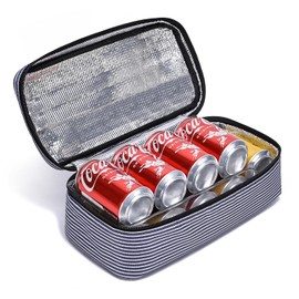 CYUREAY Soda Can Organizer, Portable Cooler Storage Bag, Insulated Beverage Storage Carrier for 10 Cans, Reusable Lunch Bag for Travel Picnic or Camping