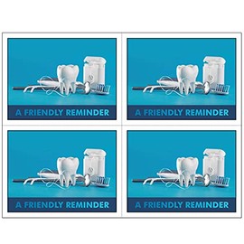 Dental Laser Appointment Reminder Postcards with Personalizable Backs. 4 Cards Micro Perforated for Tear-Off at 4.25" x 5.5" on an 8.5" x 11" Sheet of 8 Pt Card Stock. (500)