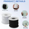 2 Rolls Elastic Cord 1mm x 50M, Black & White