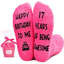 HAPPYPOP 17th Birthday Gifts for 17 Year Old Girls, Teen Girl Teenage Girl Birthday Gift Ideas, Happy Birthday Socks for Girl