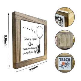 Inspirational Wood Sign, Box Wood Plaques Desk Décor, Cartoon Style Decoration, Positive Home Decor, Kids Room Decor, Encouraging Desk Decor Gifts, What If I Fall Oh But Darling What If You Fly Sign