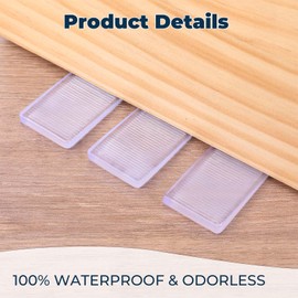 LIQWEI 8 Pcs Rubbery Clear Table Level Wedge, 5mm Wobble Wedges Furniture Levelers Toilet Shims, Clear Furniture Pads for Wobbly Uneven Floors Fixing Toilet Leveling