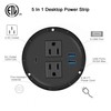 Kungfuking Desktop Power Grommet with PD 20W USB C,Recessed Power