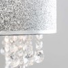 Modern Silver Glitter Cylinder Ceiling Pendant Light Shade with Clear
