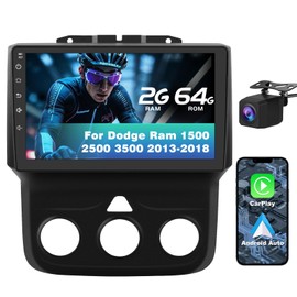 Car Stereo Radio for Dodge RAM 1500 2500 3500 2013 2014 2015 2016 2017 2018,Android 13 2G+64GB Head Unit for Ram with CarPlay Android Auto GPS WiFi,SWC, FM, AM, Backup Camera(Only fit Manual AC)
