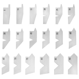 QWORK 18 Pcs Stainless Steel Angle Gauge Set with Satin Finish - for Accurate Angle & Chamfer Inspection