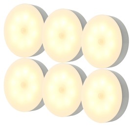 noxozoqm Motion Sensor Lamp Under Cabinet Lighting Rechargeable Night Light Closet Light for Kitchen Stairs Bedroom Toilet (white-6pcs)
