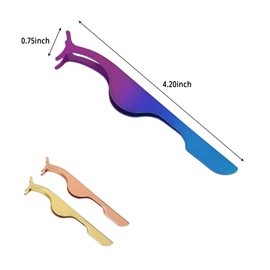 1 Pcs False Eyelashes Applicator, Remover Tweezer, Professional Stainless Steel Fake Lashes Comestic Tool, Eyelashes Clip for Girls, Women (Colourful)